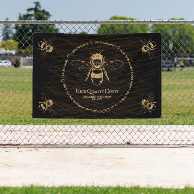 Black Honey Bee Farm Elegant Banner