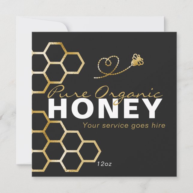 Black Honey Beed Honeycomb Product Care Insert  Holiday Card (Front)