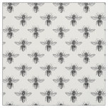 Black Honey Bees on White Fabric