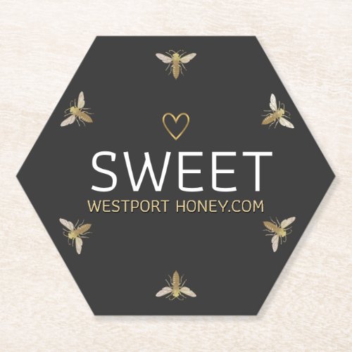 Black Honey Coaster Queen Bee Heart