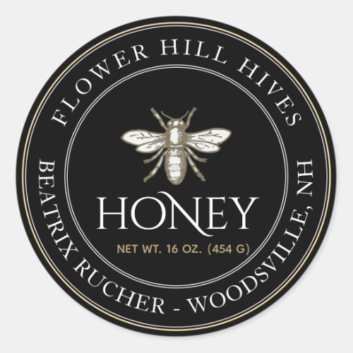 Black Honey Label with French Bee