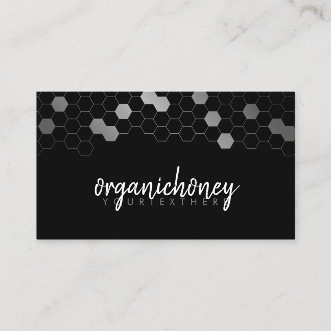 Black Honeycomb Bee Farm Apiary Business Card