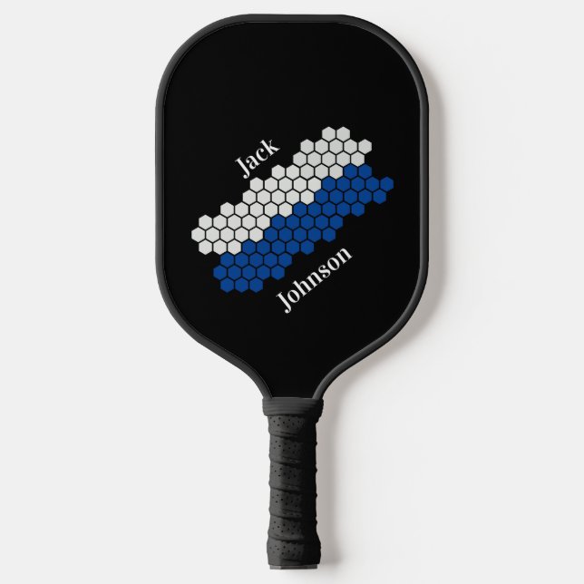 Black Honeycomb Custom Name Pickleball Paddle (Front)