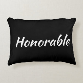 Black Honorable Affirmation Accent Accent Pillow