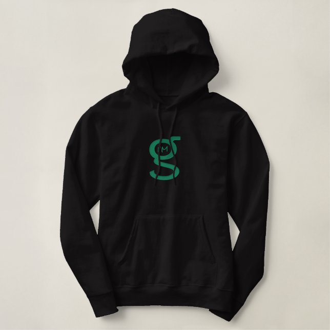 Black Hoodie w Large Green Logo (Design Front)