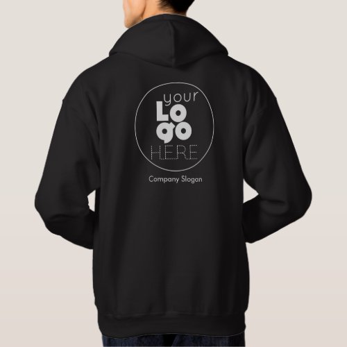 Black Hoodie with your White Business Logo on Back