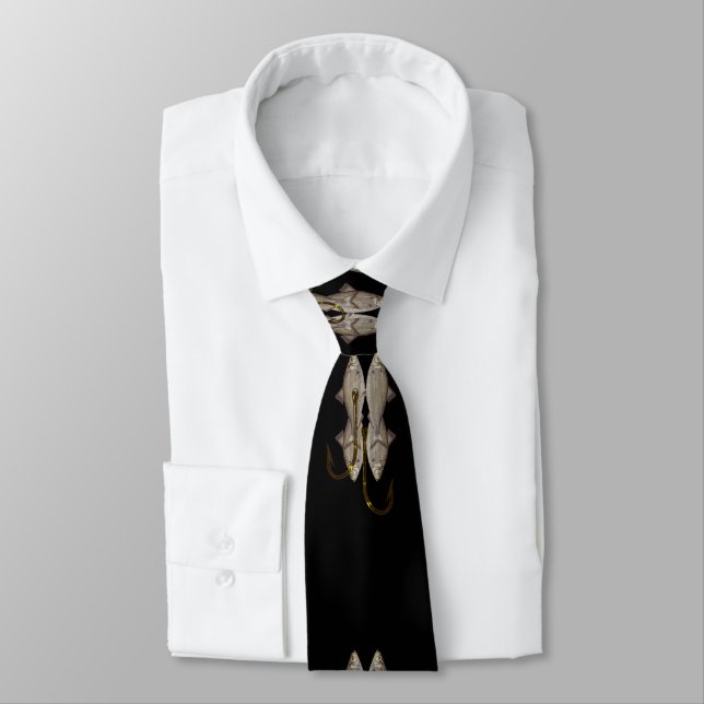 BLACK HOOK KIPPER HERRING FISH  NECK TIE (Tied)