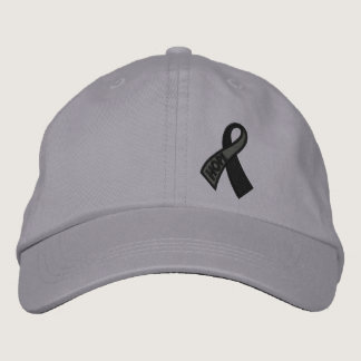 Black Hope Cancer Ribbon Awareness Embroidered Baseball Hat