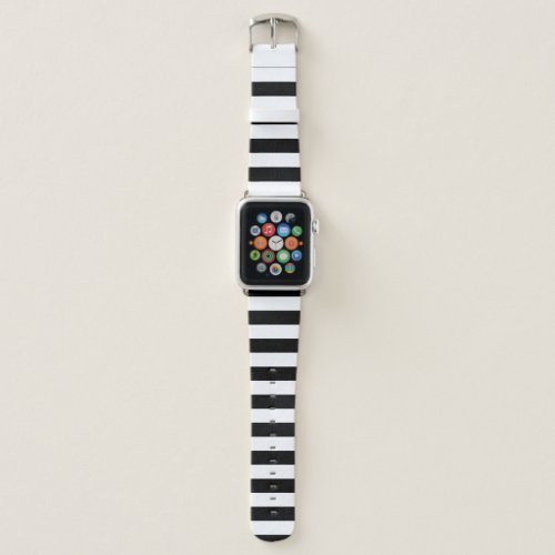 Black Horizontal Stripes Apple Watch Band