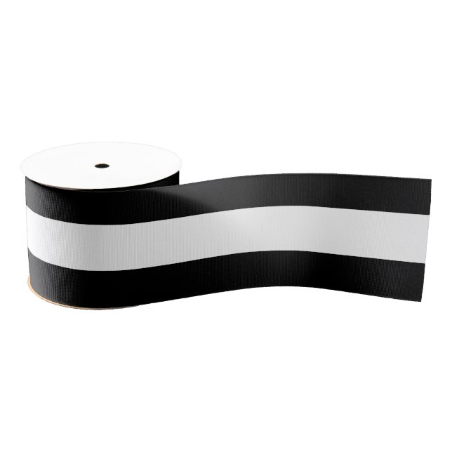 Black Horizontal Stripes Grosgrain Ribbon (Spool)