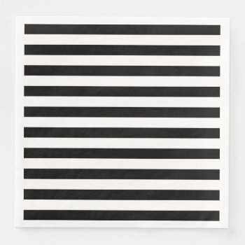 Black Horizontal Stripes Paper Dinner Napkins by DavidsZazzle at Zazzle
