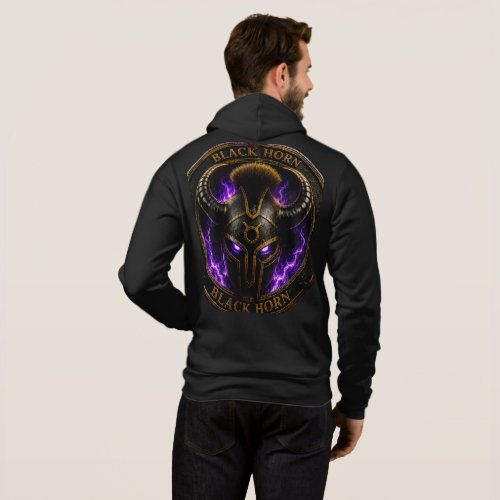 Black Horn – Black and Gold Viking Warrior Helmet, Hoodie