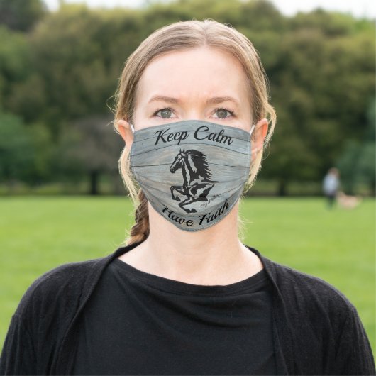 Black Horse Adult Cloth Face Mask (Outside)