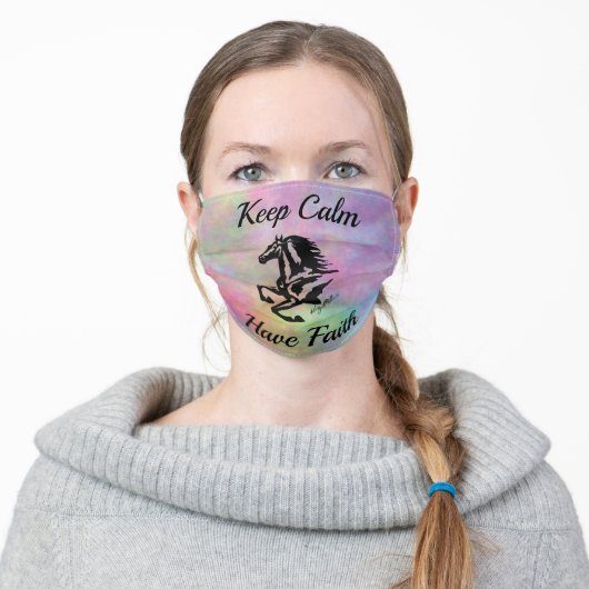 Black Horse Adult Cloth Face Mask (Worn)