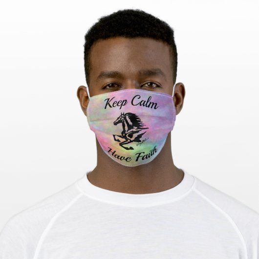 Black Horse Adult Cloth Face Mask (Worn)