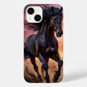 Black horse aesthetic Stylish Animal Art Case-Mate iPhone 14 Case