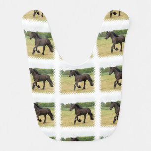 Black Horse Baby Bib