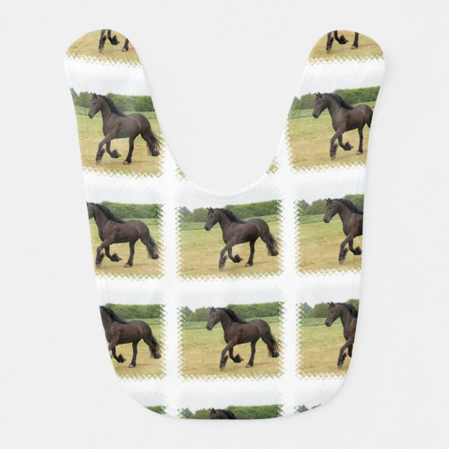 Black Horse Baby Bib (Front)