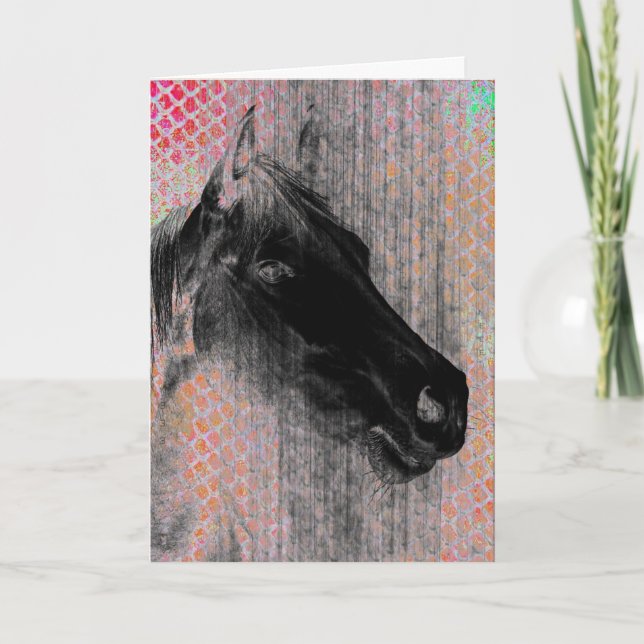 Black Horse Birthday Card (Front)
