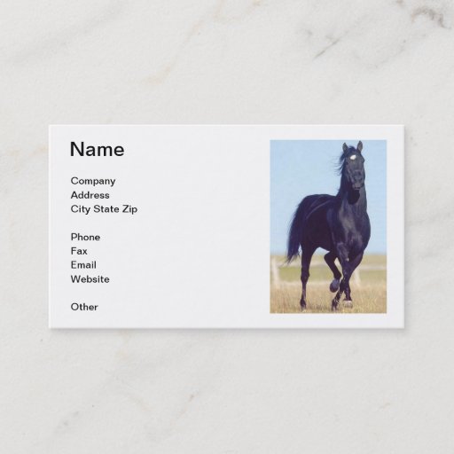Customizable Black Horse Business Card