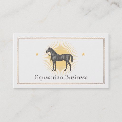 Customizable Black Horse Business Card
