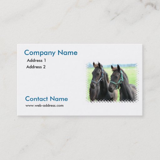 Customizable Black Horse Business Card