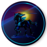 Black Horse Button