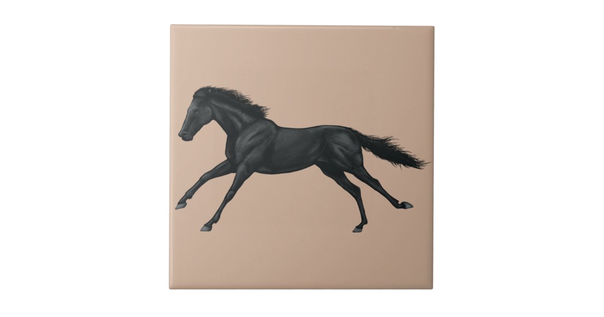 Black Horse Ceramic Tile | Zazzle.com