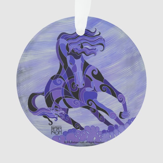 Black Horse Christmas Ornament (Front)