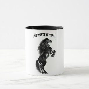 Black Horse Coffee Mug with Custom Text