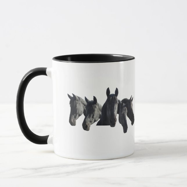 "Black Horse Collage" Mug (Left)
