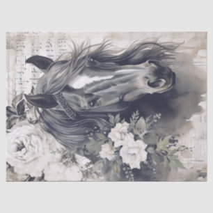Black Horse Decoupage Tissue Paper