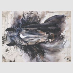 Black Horse Decoupage Tissue Paper