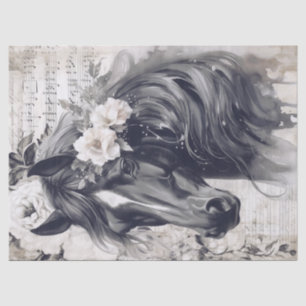 Black Horse Decoupage Tissue Paper