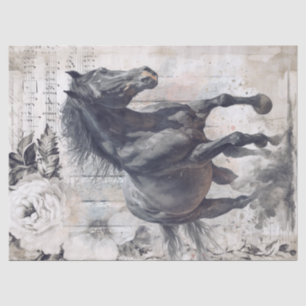 Black Horse Decoupage Tissue Paper