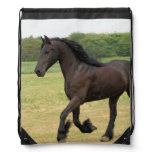 Black Horse Drawstring Bag