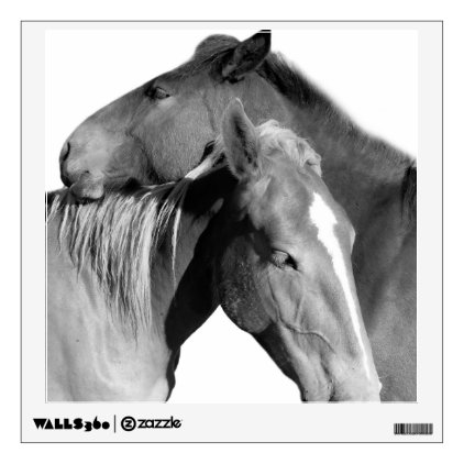 Black horse equine photography black and white wall sticker