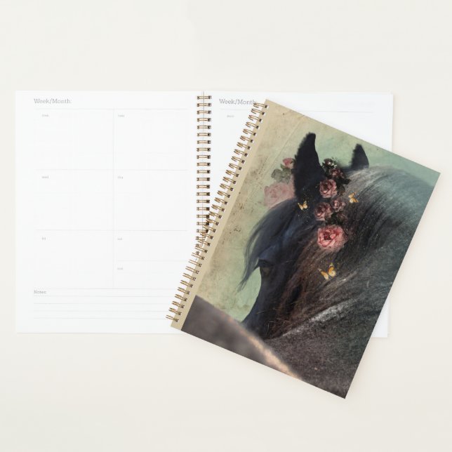 Black Horse Friesian Horse - Calendar, Planner (Display)