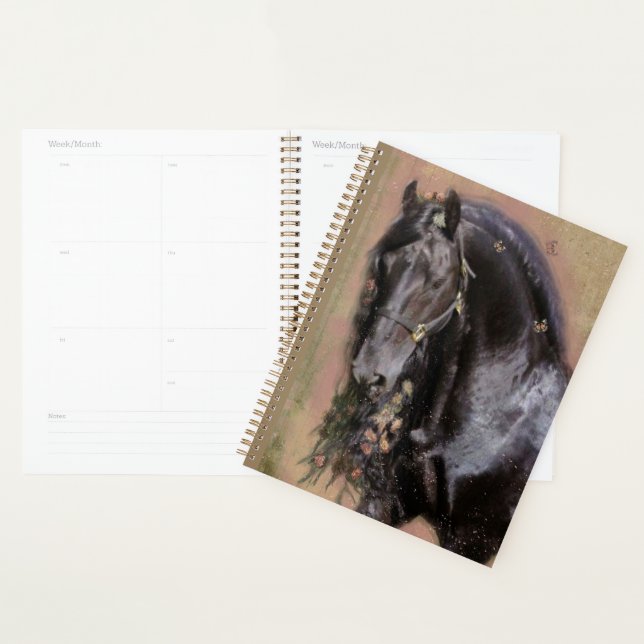Black Horse Friesian Horse - Calendar, Planner (Display)