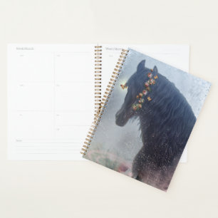 Black Horse Friesian Horse - Calendar, Planner