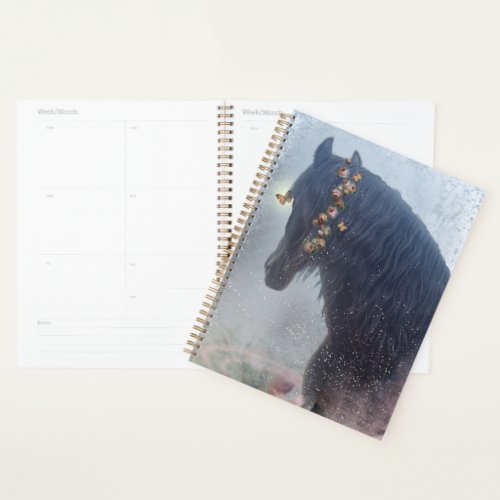 Black Horse Friesian Horse _ Calendar Planner