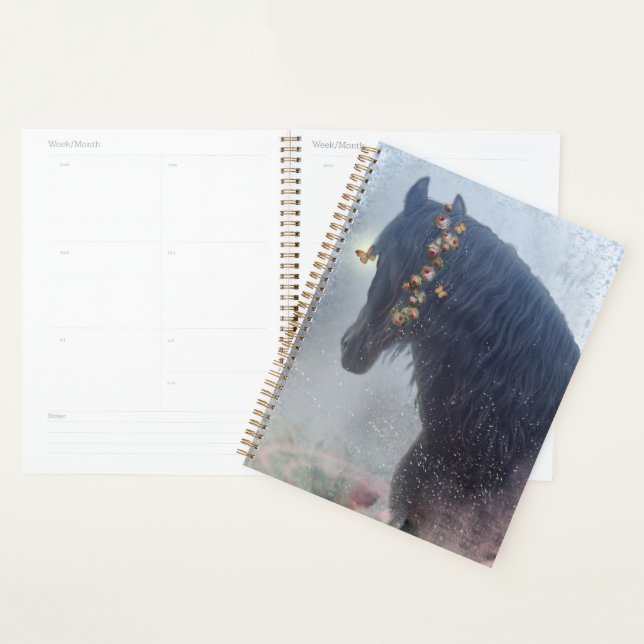 Black Horse Friesian Horse - Calendar, Planner (Display)