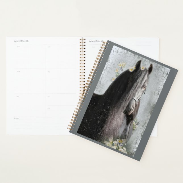 Black Horse Friesian Horse - Calendar, Planner (Display)