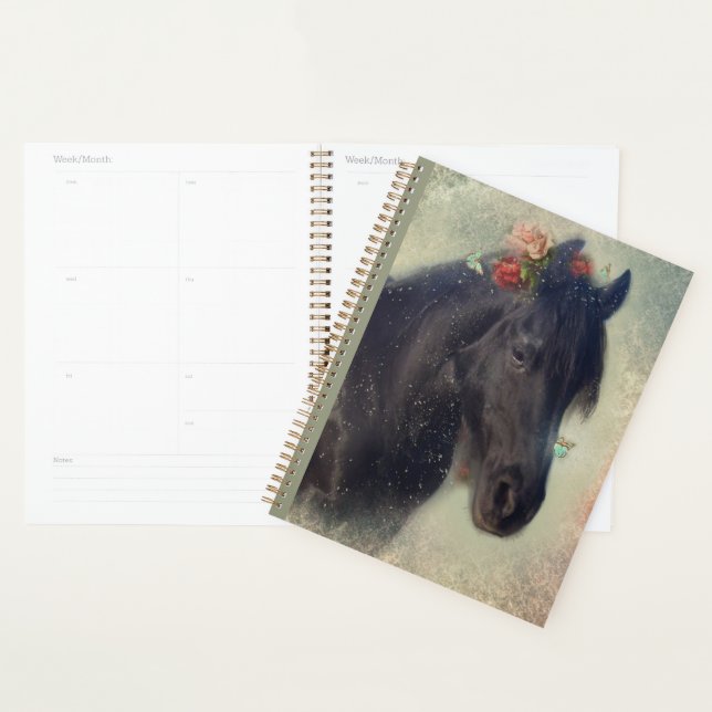 Black Horse Friesian Horse - Calendar, Planner (Display)
