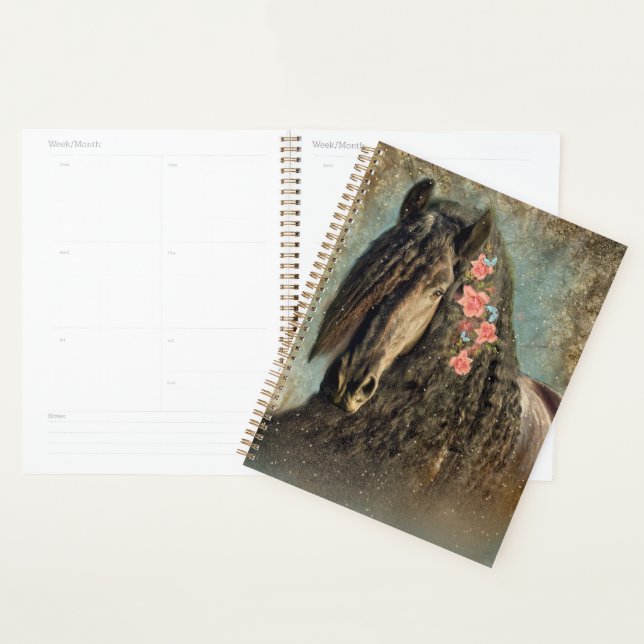 Black Horse Friesian Horse - Calendar, Planner (Display)