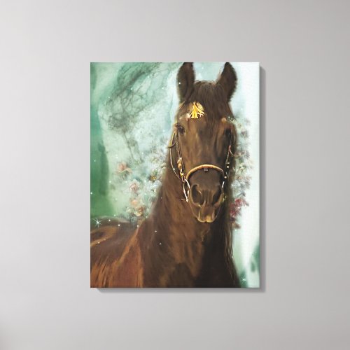 Black Horse Friesian Horse _ Wrapped Canvas