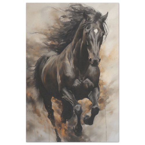 Black Horse Galloping Tissue Paper