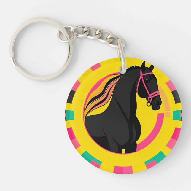 🖤 Black Horse Gift For Equestrian Life 🖤 Keychain (Front)