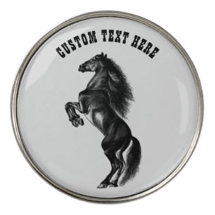 Black Horse Golf Ball Marker with Custom Text