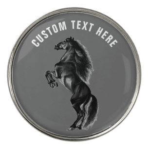 Black Horse Golf Ball Markers Custom Text Name